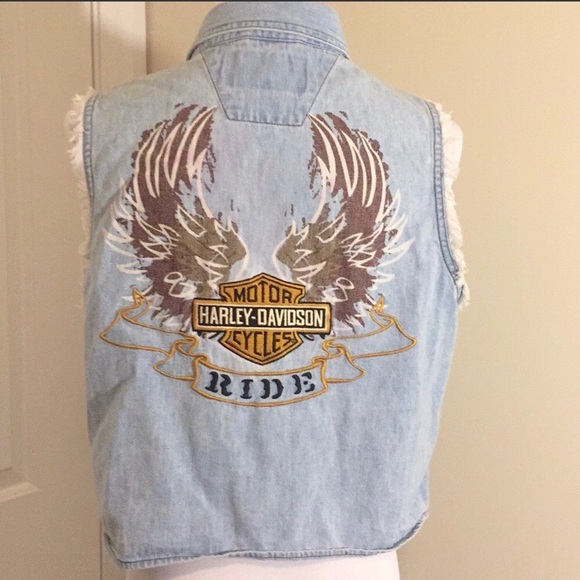 Harley-Davidson Tops - Harley-Davidson Front Tie Jean Shirt